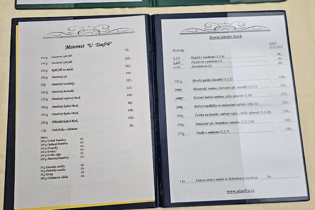 Menu_Motorest U Taufrů_Jablunkov_image_1