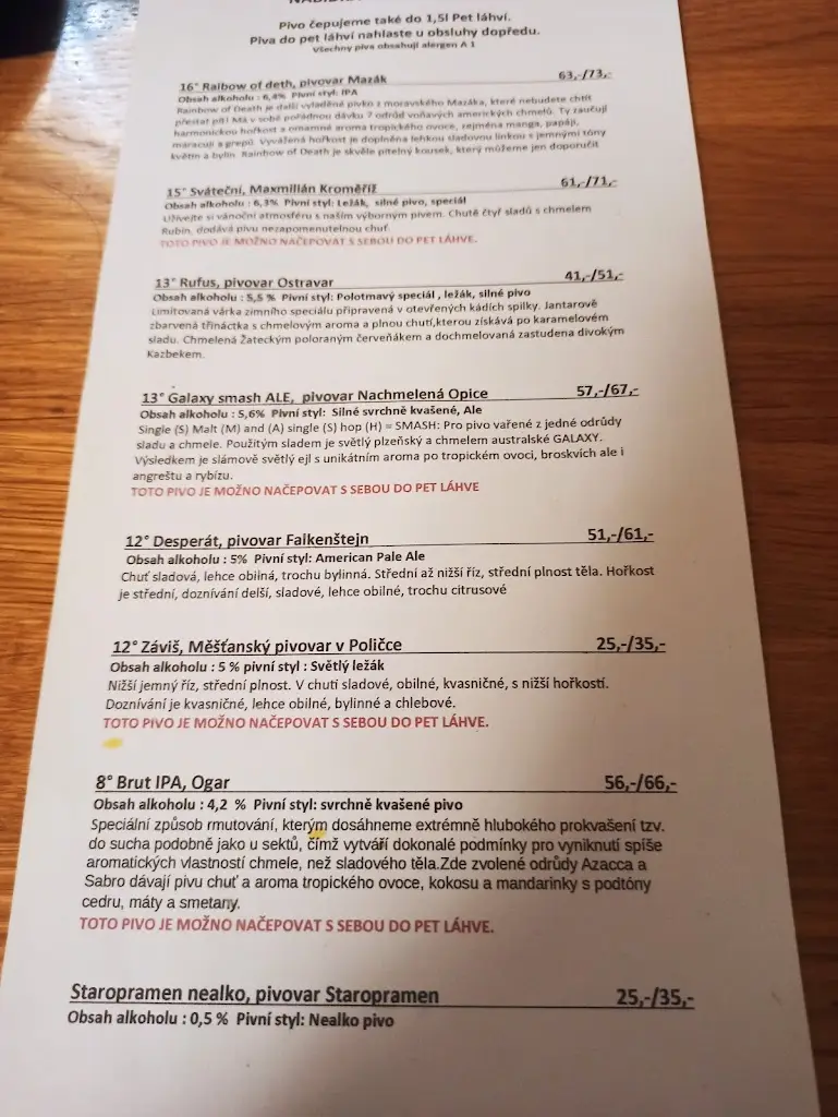 Menu_Hotel a Hostinec U Feldů_Klimkovice_image_4