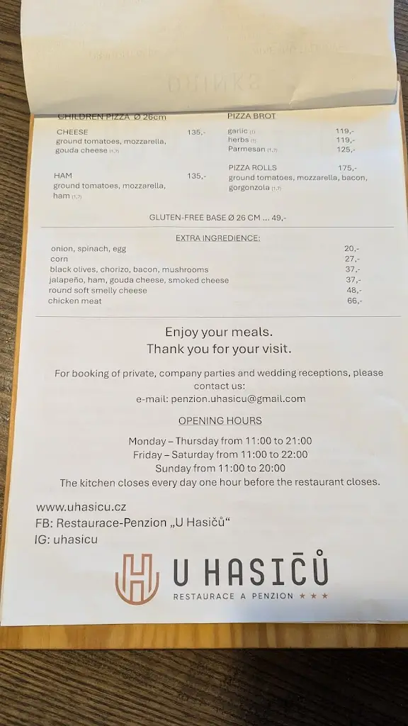 Menu_Restaurace a penzion U Hasičů_Klimkovice_immagine_2