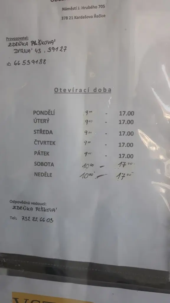 Menu_Občerstvení na zastávce_Kardašova Řečice_immagine_1