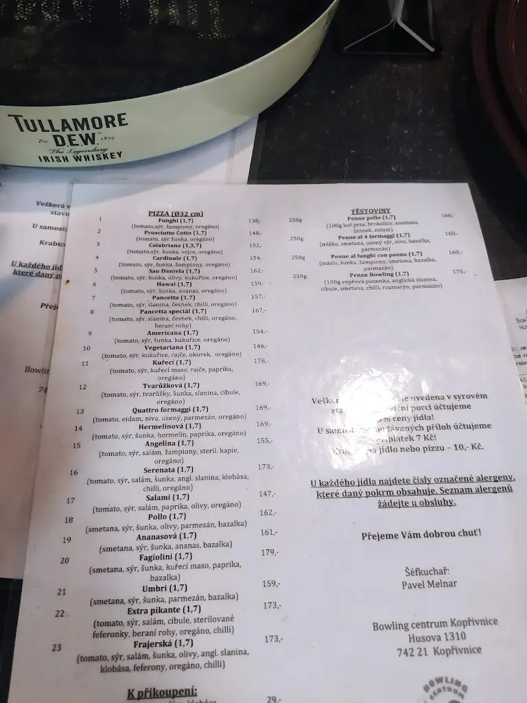 Menu_Bowling centrum a restaurace Kopřivnice_Kopřivnice_image_2