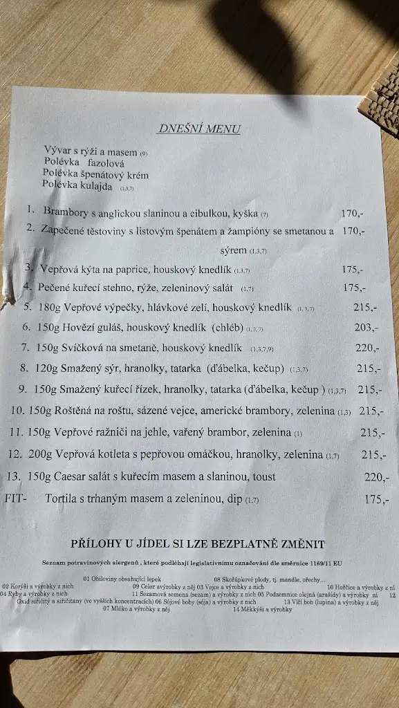 Menu_Hospůdka Na kopečku_Kunčice pod Ondřejníkem_image_2