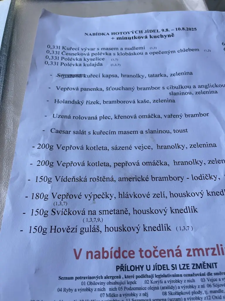Menu_Hospůdka Na kopečku_Kunčice pod Ondřejníkem_image_3
