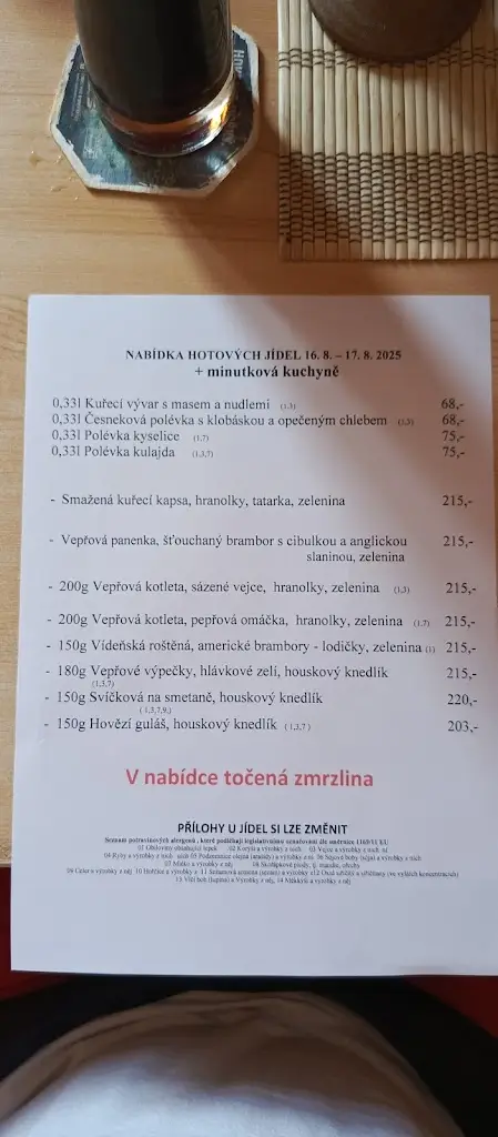 Menu_Hospůdka Na kopečku_Kunčice pod Ondřejníkem_image_4
