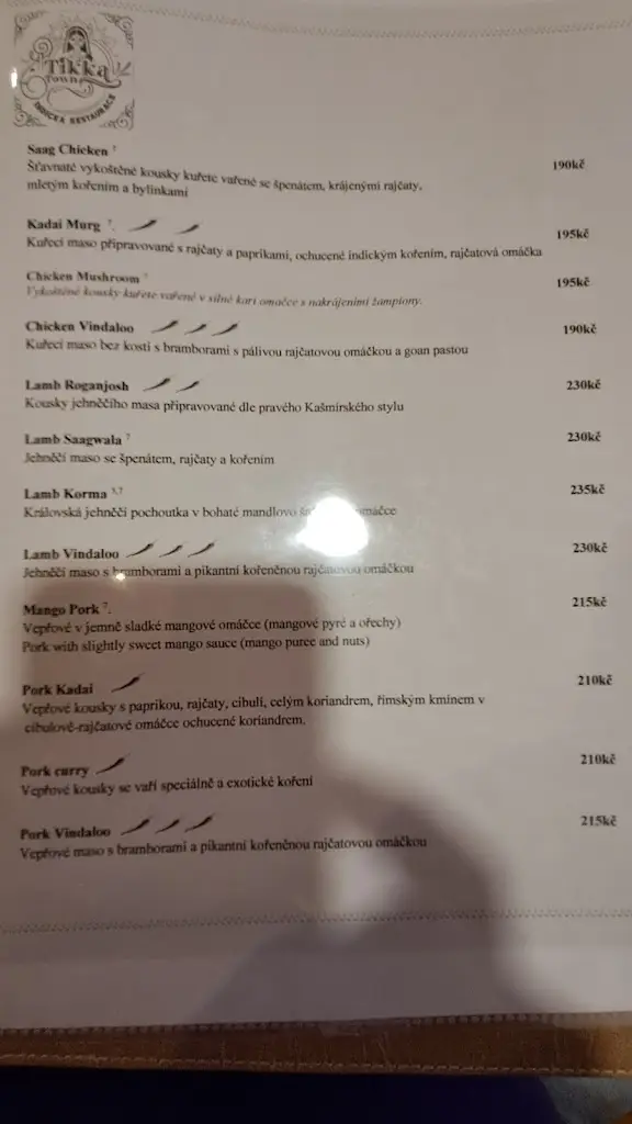 Menu_Tikka Town Indická Restaurace_Karviná_immagine_2