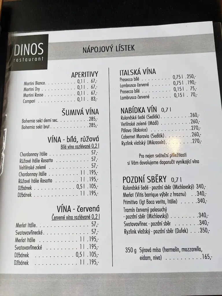 Menu_Dinos Restaurant_Karviná_image_1