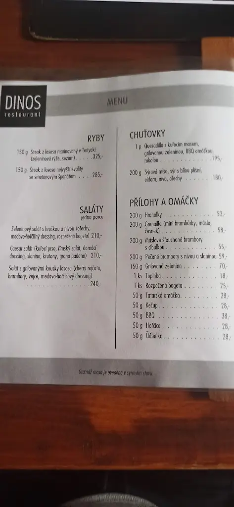 Menu_Dinos Restaurant_Karviná_image_4