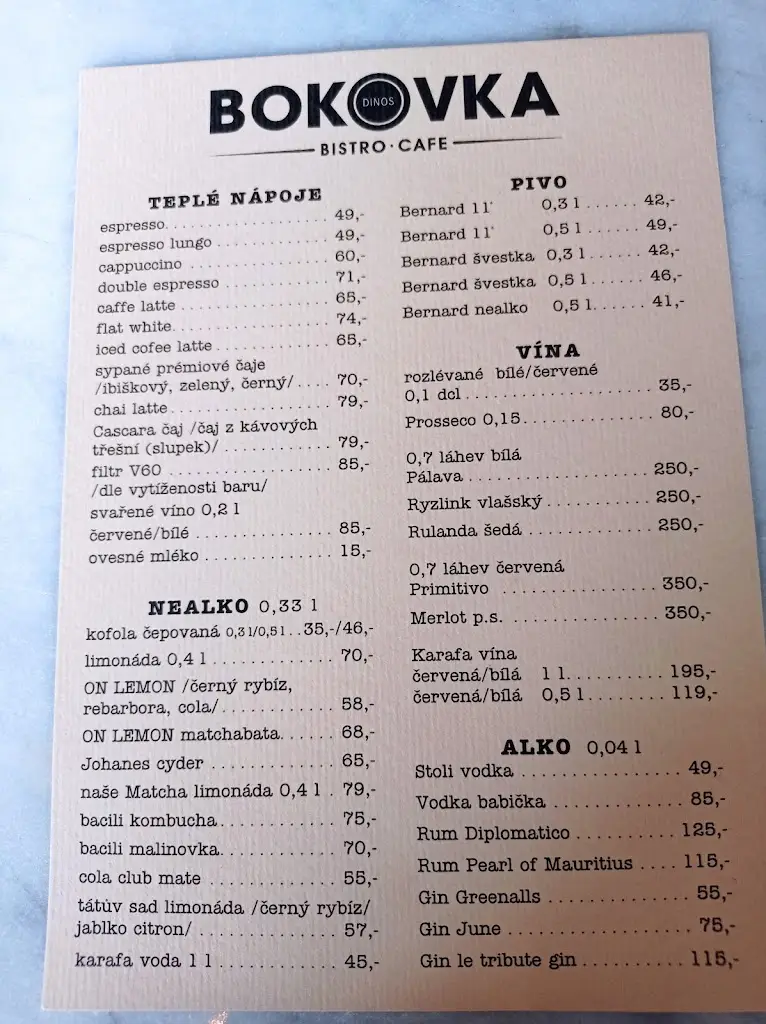 Menu_Bokofka Dinos Bistro & Café_Karviná_image_4