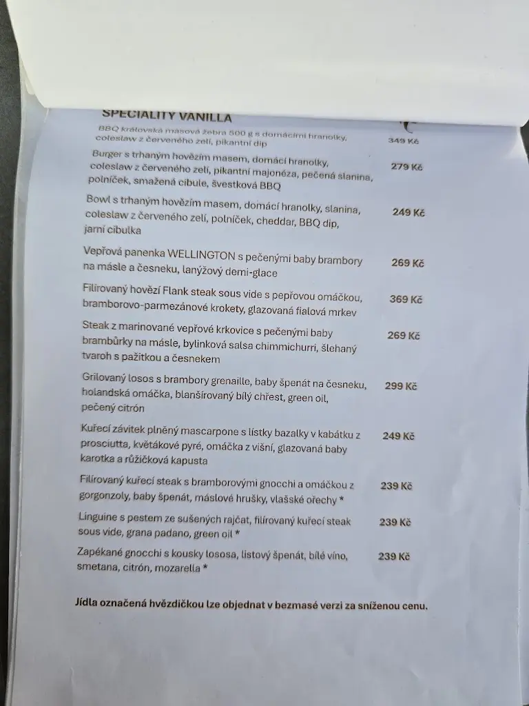 Menu_Vanilla Restaurant_Karviná_image_1