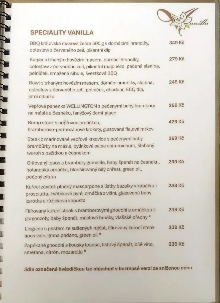 Menu_Vanilla Restaurant_Karviná_image_2