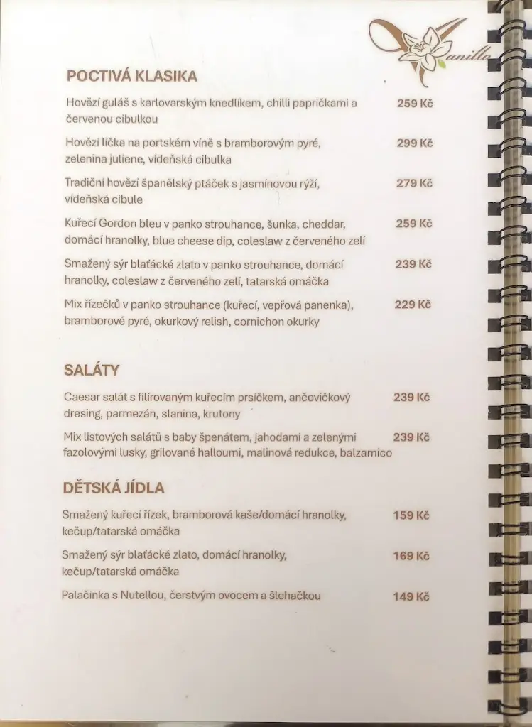 Menu_Vanilla Restaurant_Karviná_image_3