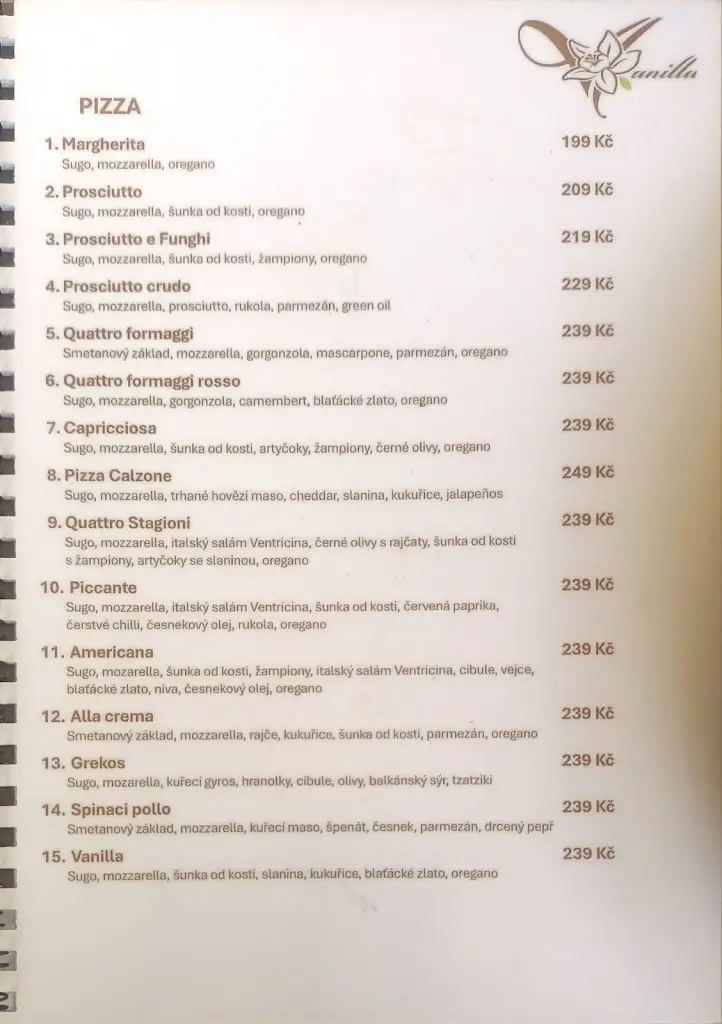 Menu_Vanilla Restaurant_Karviná_image_4