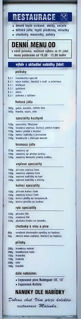 Menu_Restaurace Mašinka_Karviná_immagine_3