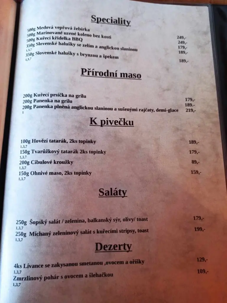 Menu_Beskydská řízkárna - Restaurace Beskyd_Karviná_image_3