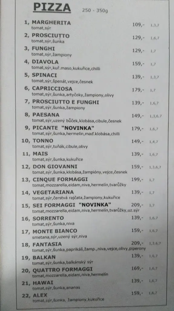 Menu_Pizerie La Gondola_Karviná_image_2
