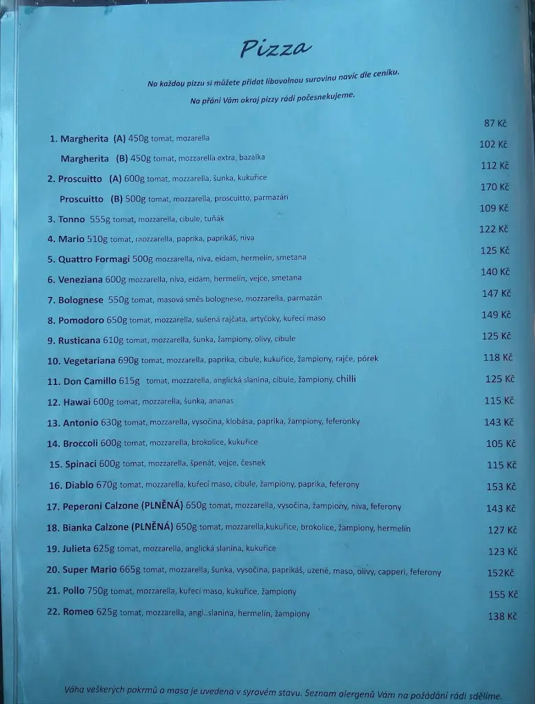 Menu_Pizzerie Na Studentské_Karviná_immagine_2