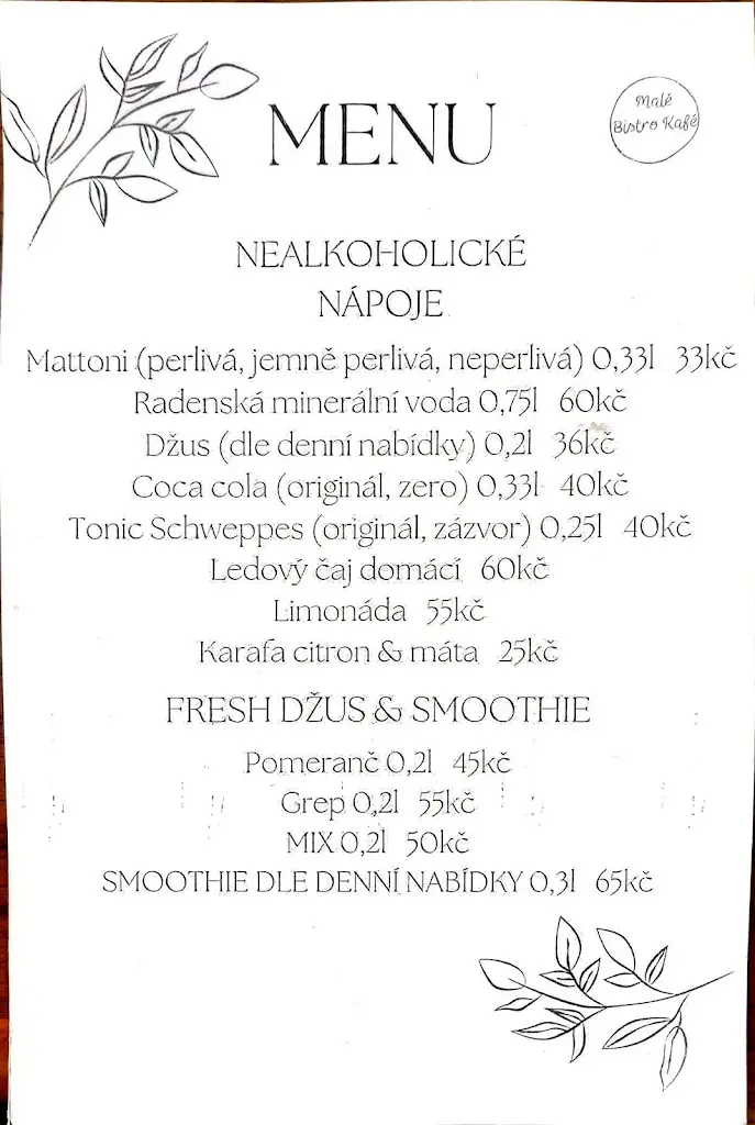Menu_Malé Bistro Kafé_Krnov_immagine_1