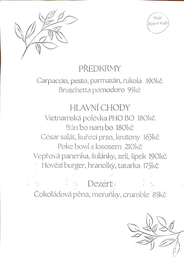Menu_Malé Bistro Kafé_Krnov_immagine_2
