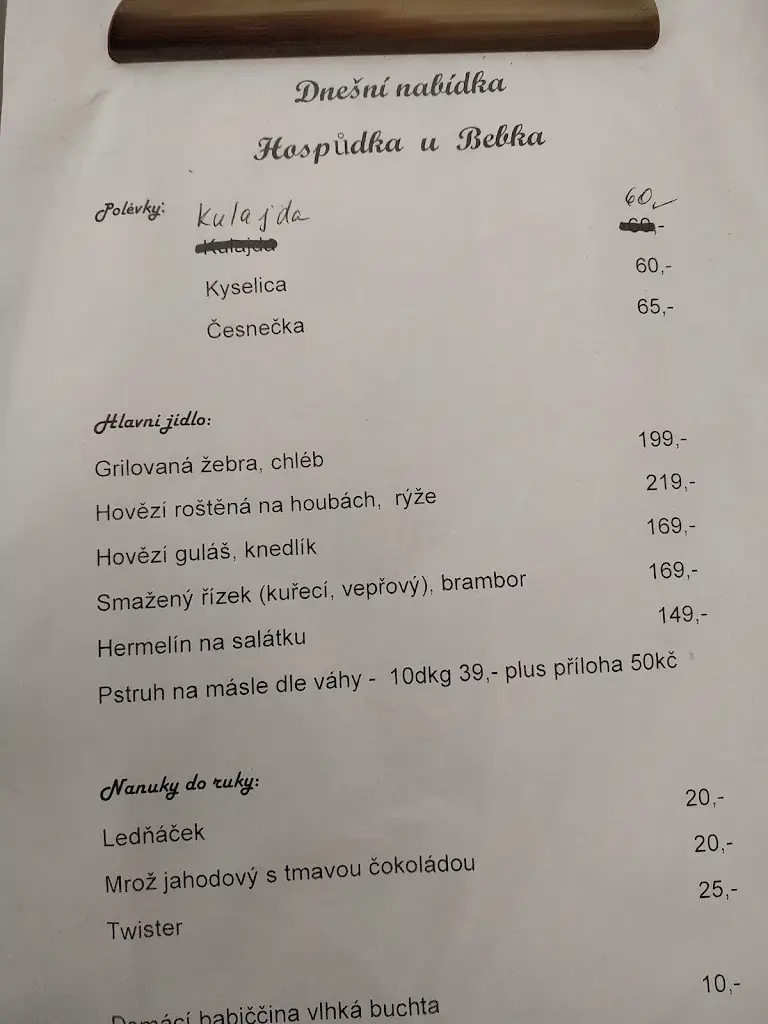 Menu_Hospůdka u Bebka_Morávka_image_1