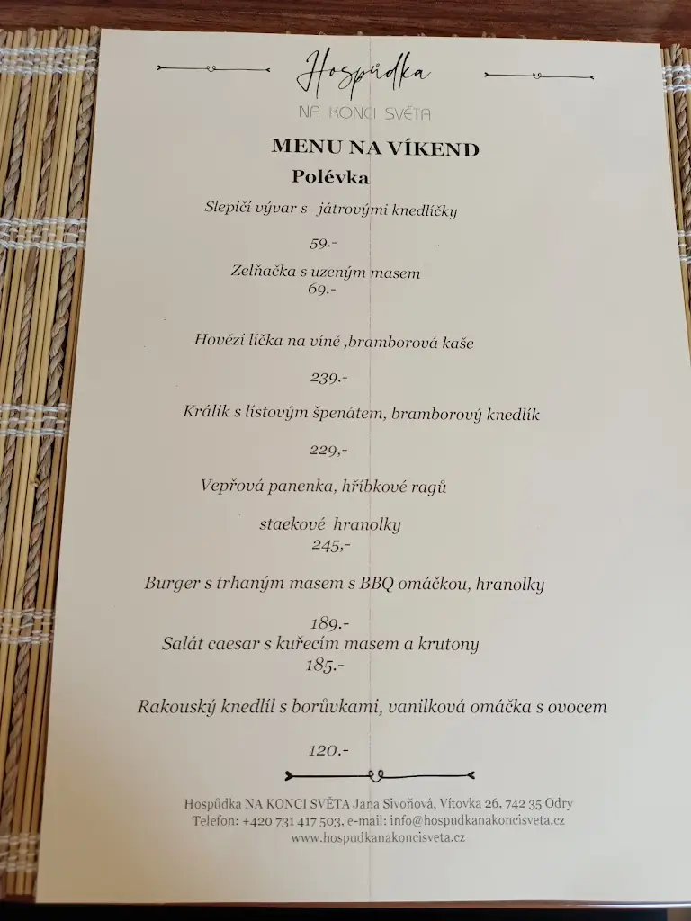 Menu_Hospůdka Na konci světa_Odry_image_1