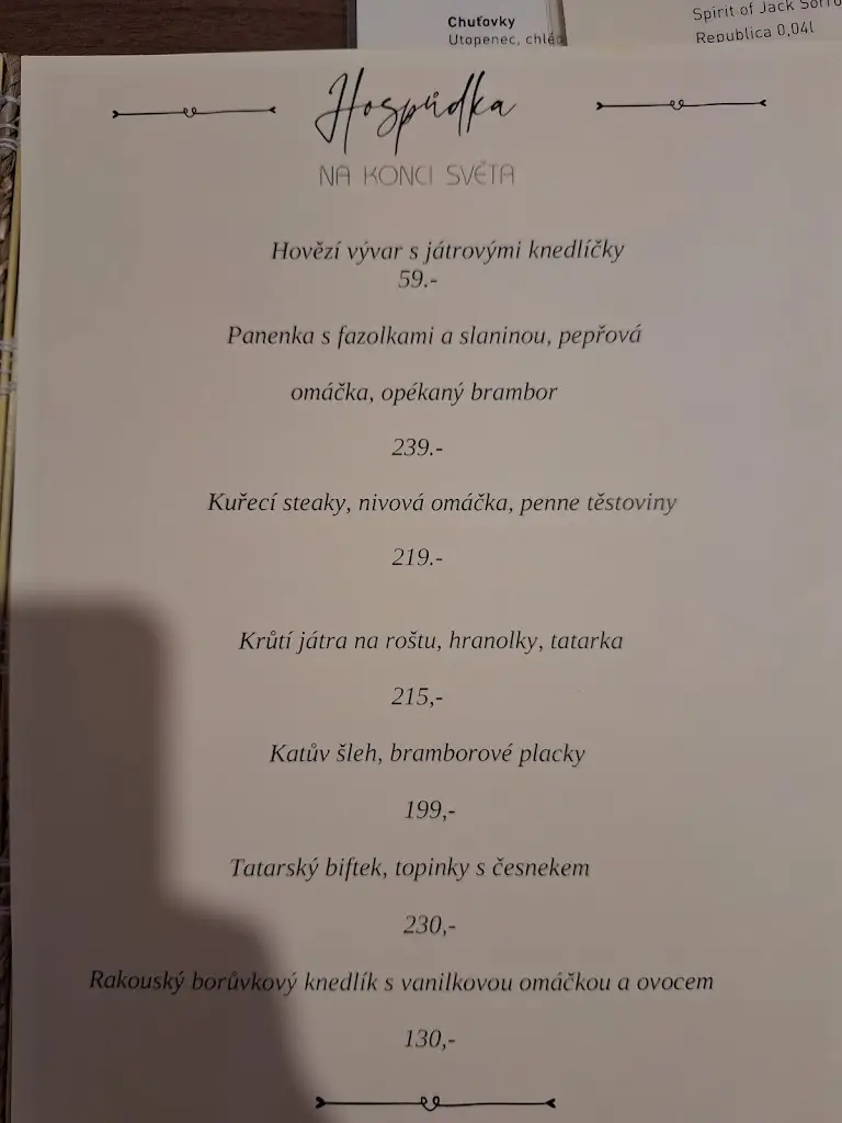 Menu_Hospůdka Na konci světa_Odry_image_4