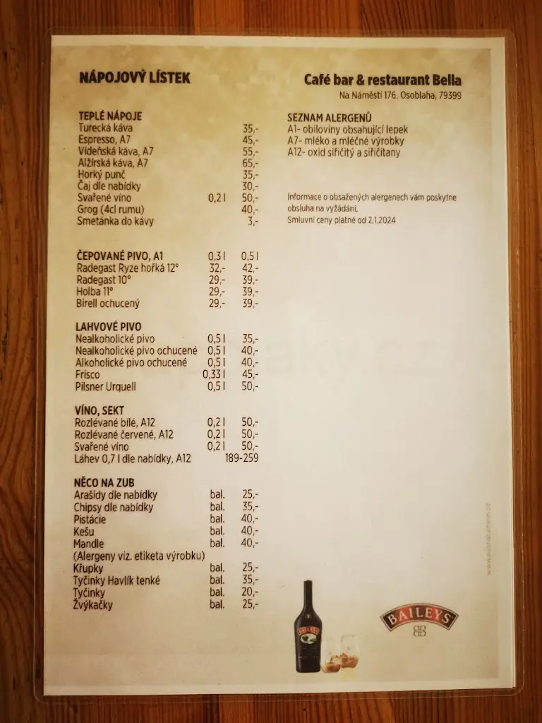 Menu_Cafe bar & Bella_Osoblaha_image_2