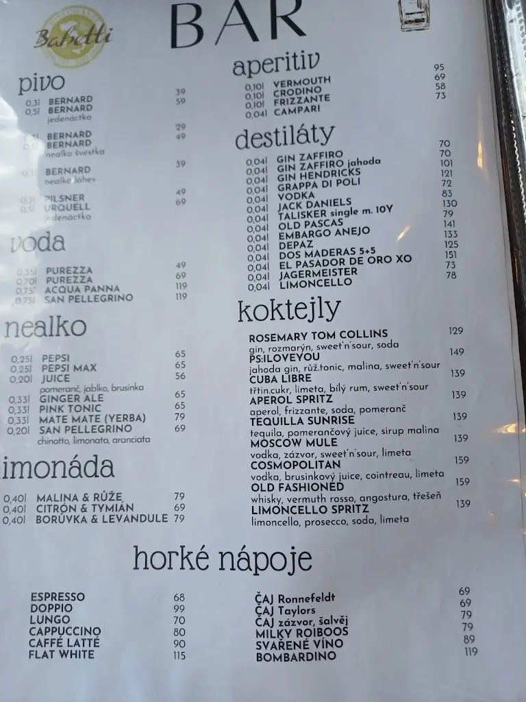 Menu_Babetti Ristorante Ostrava Centrum_Ostrava_image_1