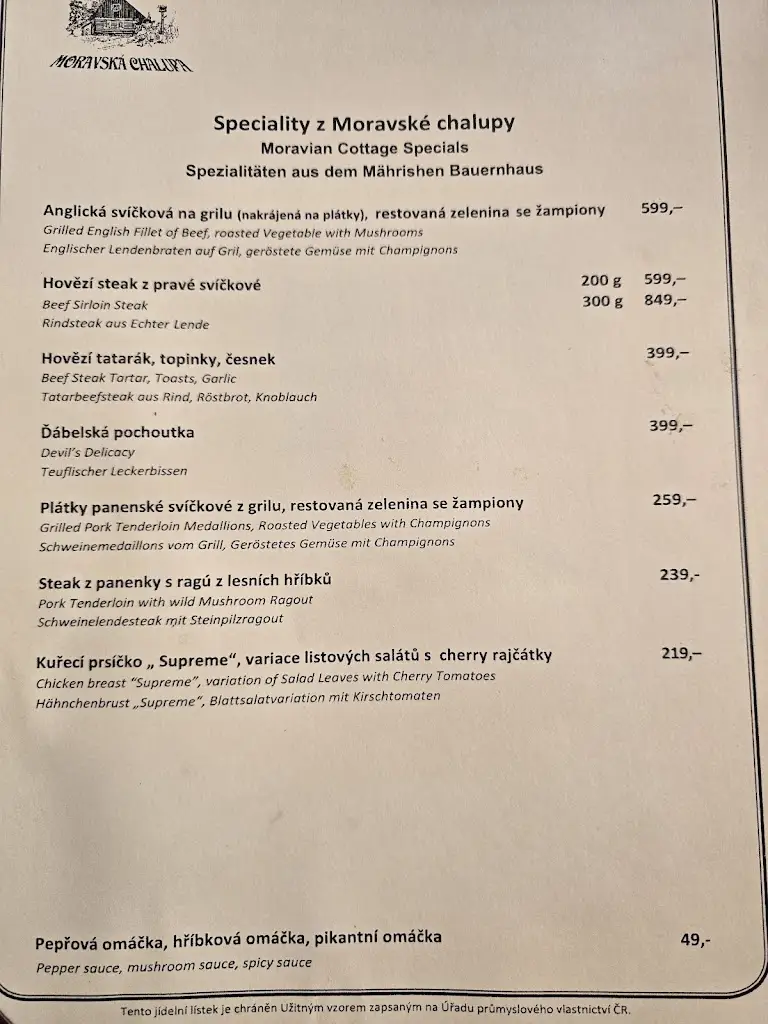 Menu_Moravská chalupa_Ostrava_image_1