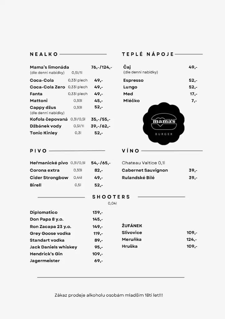 Menu_Mama's Hot Dogs, Burgers & Fries_Ostrava_image_2