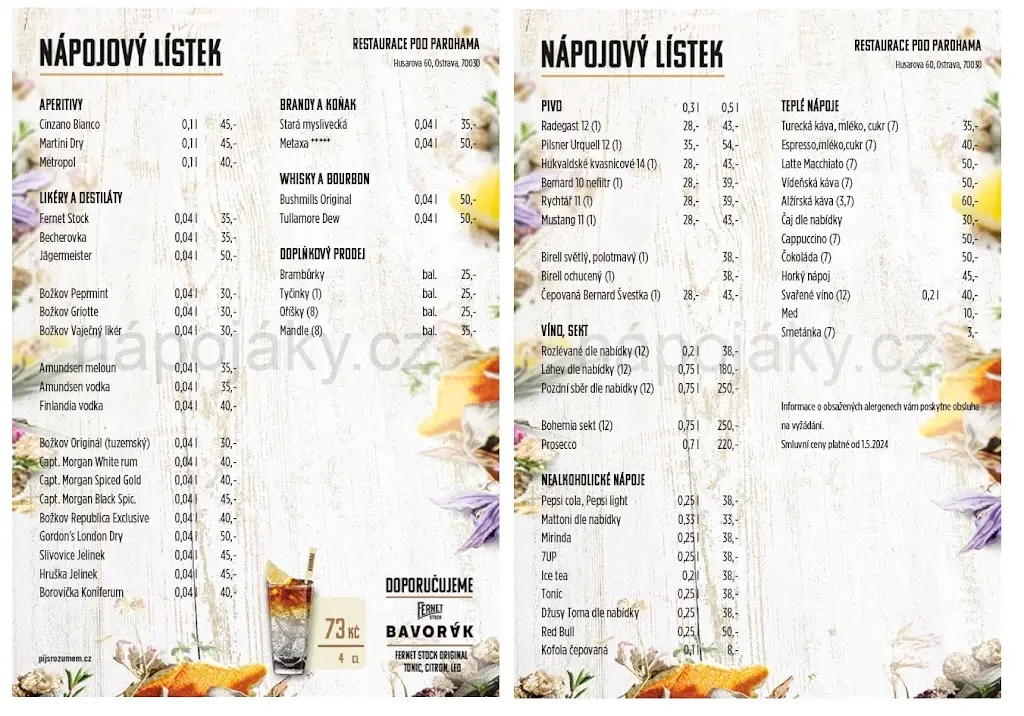 Menu_Restaurace Pod Parohama_Okres Ostrava-město_immagine_1