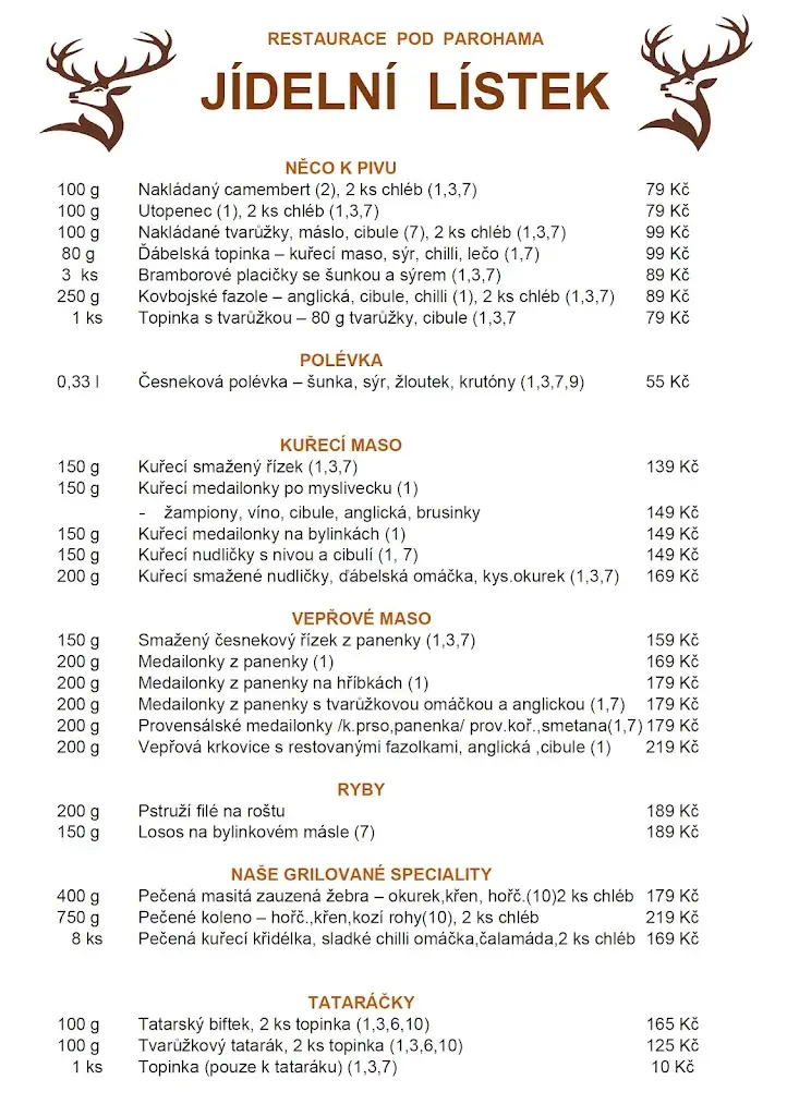 Menu_Restaurace Pod Parohama_Okres Ostrava-město_immagine_3