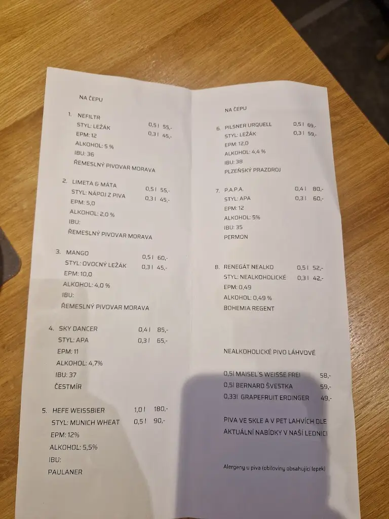 Menu_Restaurace Sbeerka_Okres Ostrava-město_image_2