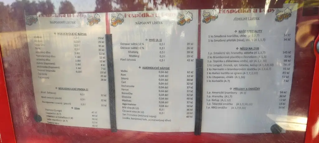 Menu_Hospůdka U Pepy_Okres Ostrava-město_immagine_1