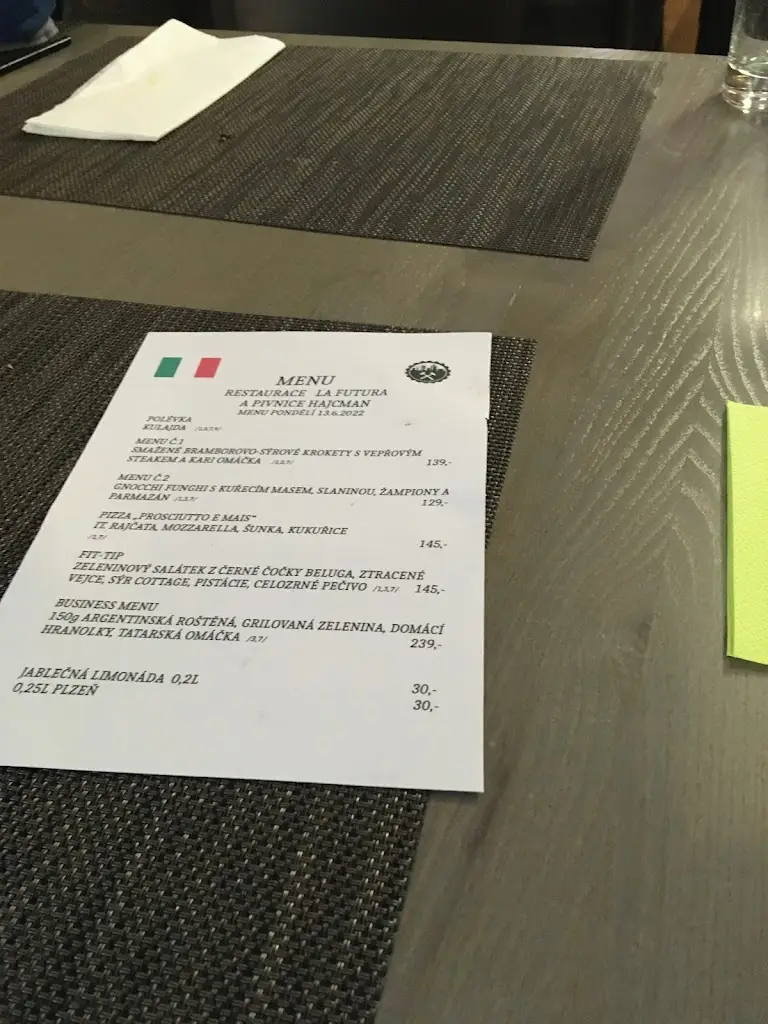 Menu_Restaurace La Futura_Okres Ostrava-město_image_1
