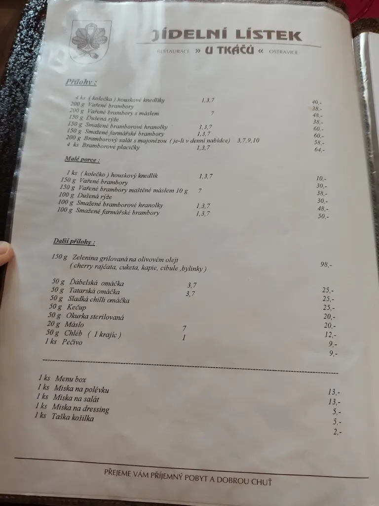 Menu_U Tkáčů_Ostravice_immagine_1