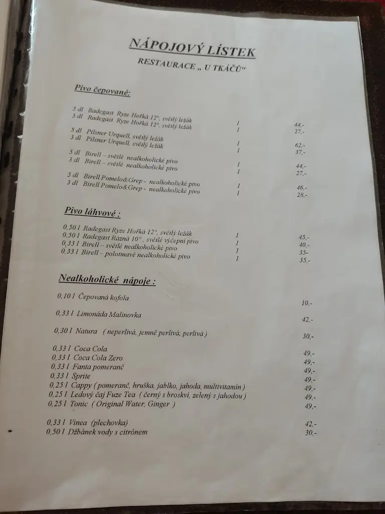 Menu_U Tkáčů_Ostravice_immagine_2