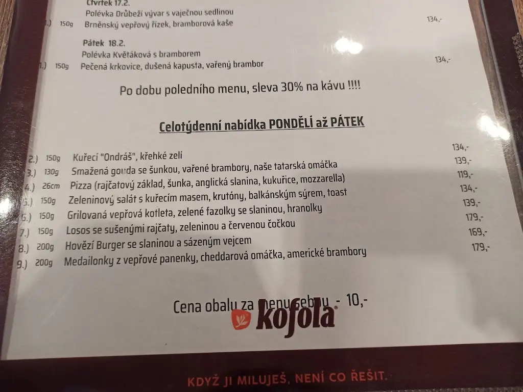 Menu_Restaurace Kulturní Dům Petřvald_Petřvald_image_1