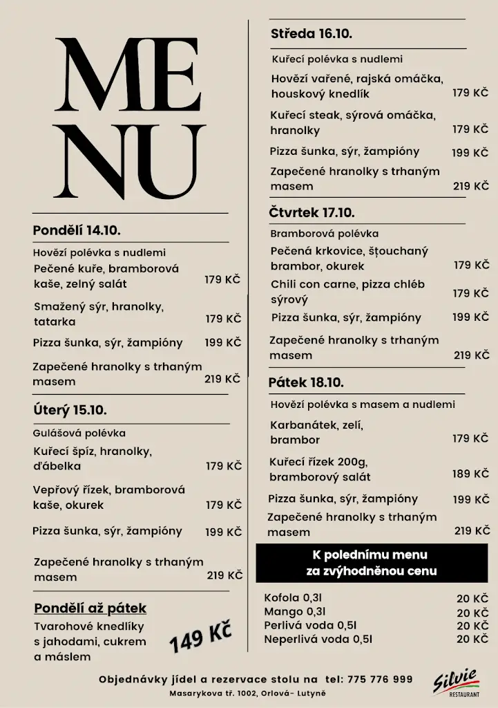 Menu_Restaurant Silvie_Orlová_image_1