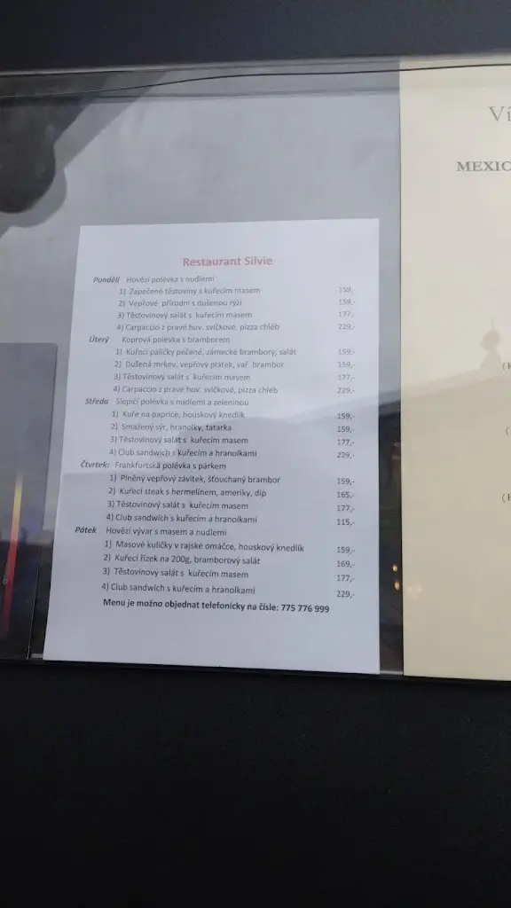 Menu_Restaurant Silvie_Orlová_image_3