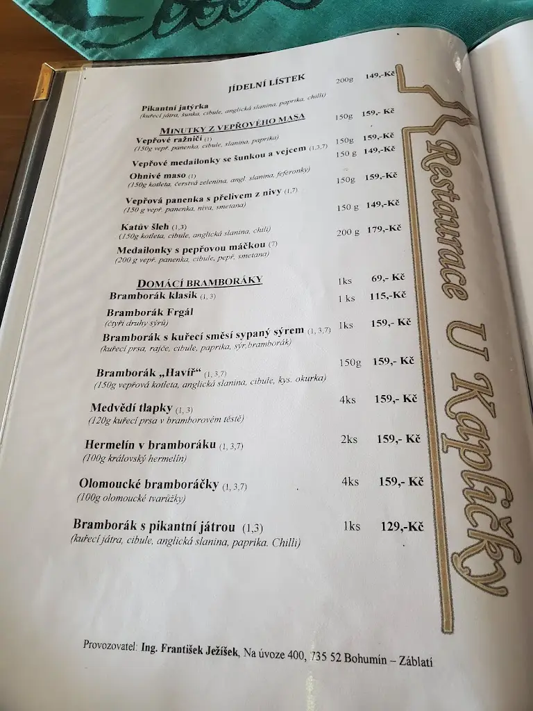 Menu_Restaurace U Kapličky_Orlová_image_1