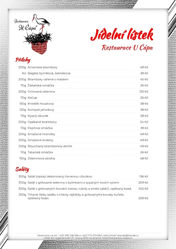 Menu_Restaurace U Čápa_Příbor_image_1