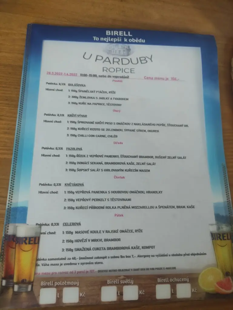 Menu_Restaurace U Parduby v Ropici_Ropice_image_1