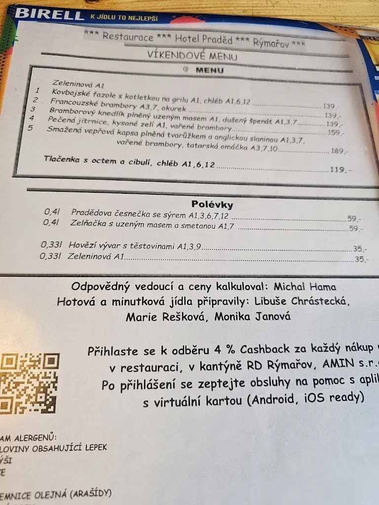 Menu_Hotel a restaurace Praděd Rýmařov_Rýmařov_image_1
