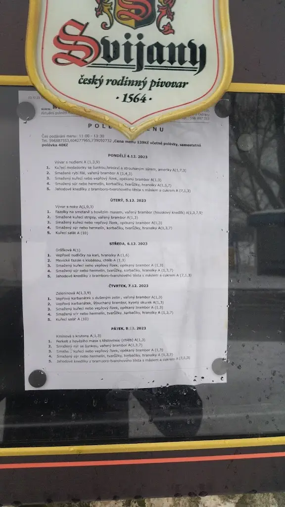 Menu_Restaurace U Ryšky_Šenov_immagine_1