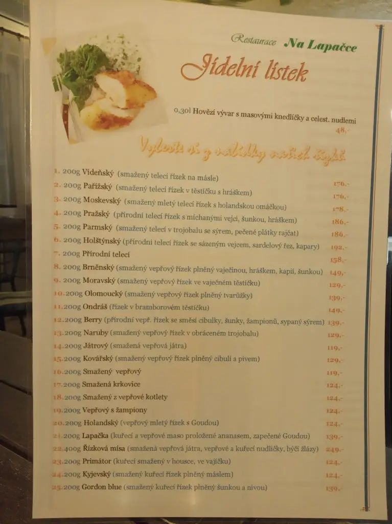 Menu_Restaurace Na Lapačce_Šenov_immagine_1