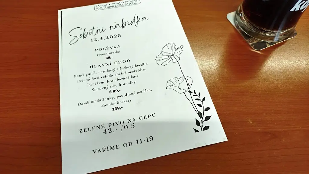 Menu_Kulturní dům Staříč_Staříč_image_1
