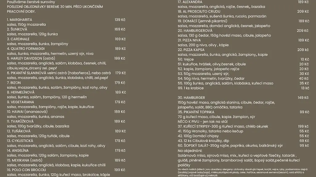 Menu_SALOON BIZON_Studénka_image_1