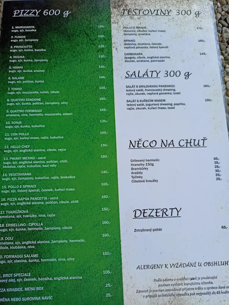 Menu_Pizzerie VERONA_Studénka_immagine_1