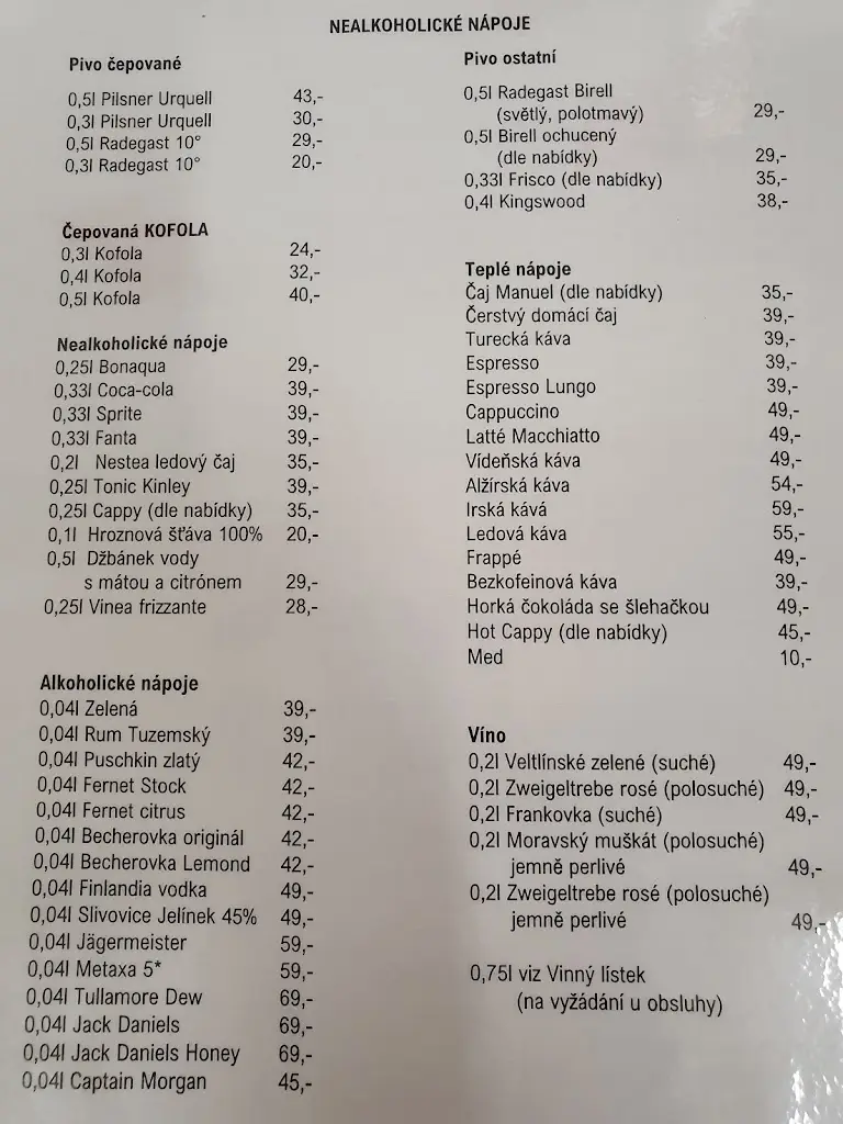 Menu_Penzion&Restaurant U Tří kaštanů_Velké Heraltice_immagine_3