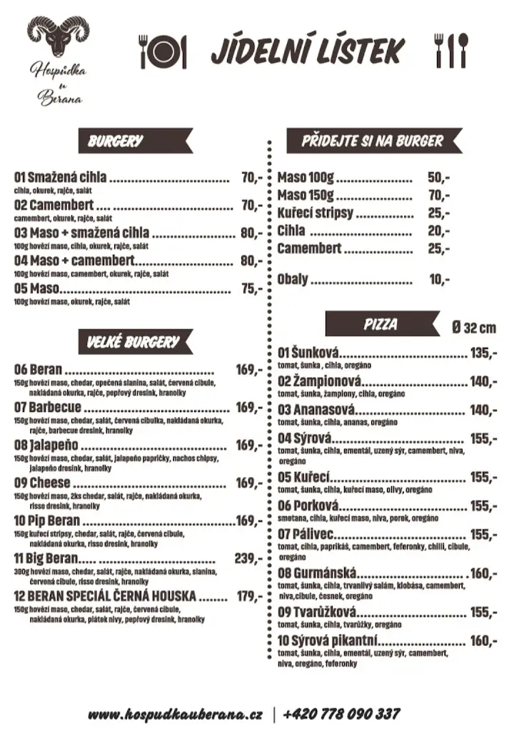 Menu_Hospůdka u Berana_Vítkov_immagine_1